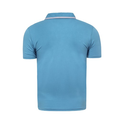 Męska koszulka polo m5008 - niebieska  Risardi L 