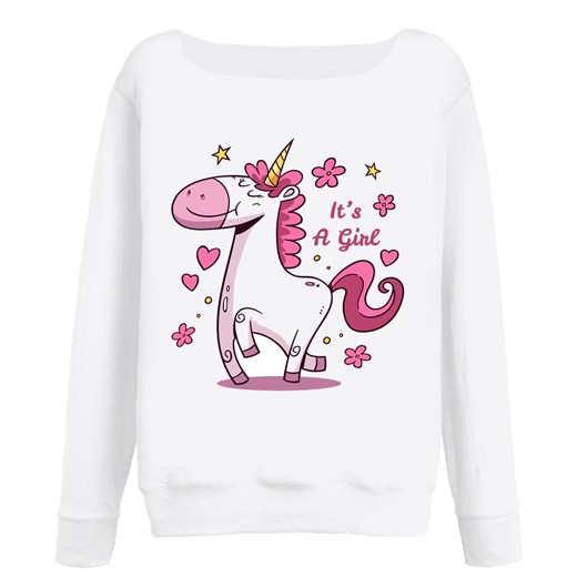 Bluza damska biała z dekoltem łódka UNICORN Time For Fashion bialy  