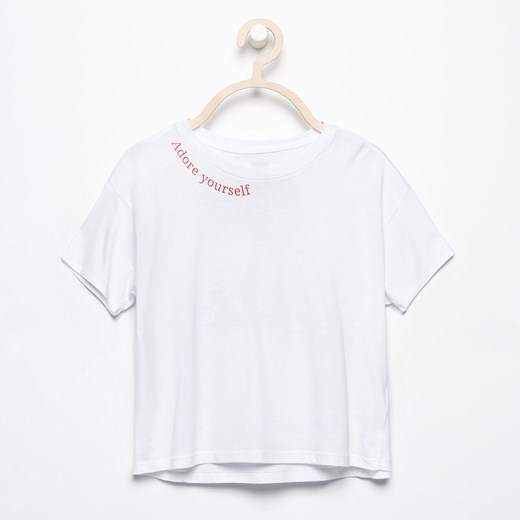 Reserved - T-shirt z wiązaniem na plecach - Biały bialy Reserved 158 