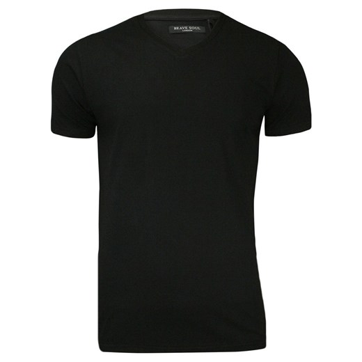 Czarna Męska Koszulka (T-shirt) - Brave Soul - V-Neck TSBRSSS18SAINTBblack ze sklepu JegoSzafa.pl w kategorii T-shirty męskie - zdjęcie 48964111