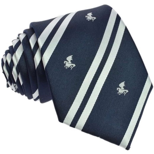 Krawat jedwabny klubowy smok (granatowy) Republic Of Ties szary  