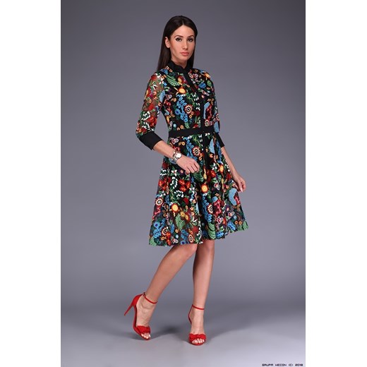 sukienka bastet ** sukienka bogato wyhaftowana na tiulu Bastet XL LUXURYONLINE
