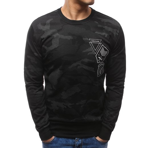 Bluza męska z nadrukiem camo czarna (bx3468) Dstreet  XL 
