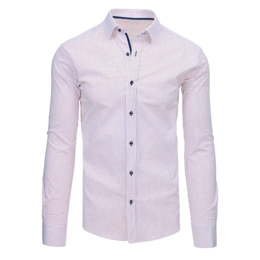 Biała koszula męska we wzory z długim rękawem (dx1461) Dstreet  M 