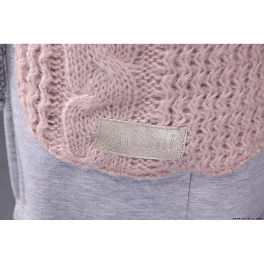 bluza damska mimi ** szara dłuższa bluza+ swetrowe kieszenie Mimi S LUXURYONLINE