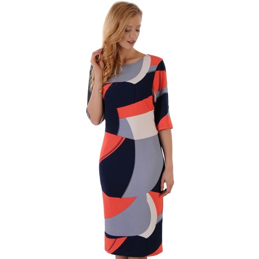 N02 Piękna sukienka w geometryczny wzór (44-52) Lamar  44 