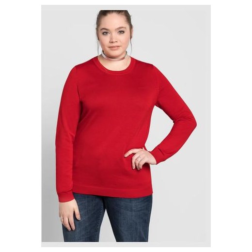 Sweter czerwony Sheego Casual L-XL AboutYou