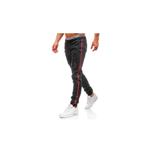 Spodnie jeansowe joggery męskie antracytowe Denley 2023 Denley.pl  32 okazja Denley 