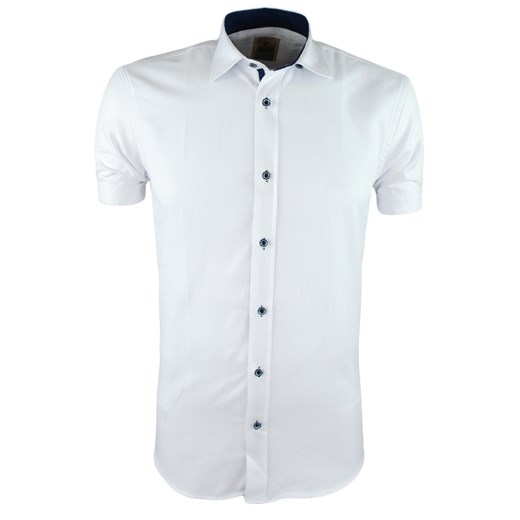 Koszula męska z krótkim rękawem w kolorze białym 012