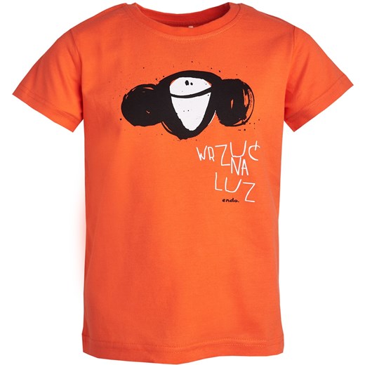 T-shirt z krótkim rękawem dla chłopca 9- 13 lat pomaranczowy Endo 146 endo.pl
