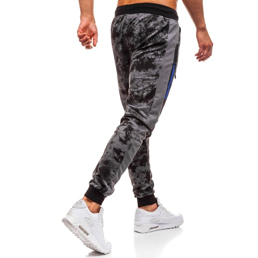 Spodnie męskie dresowe joggery grafitowe Denley KK517 Denley.pl  XL wyprzedaż Denley 