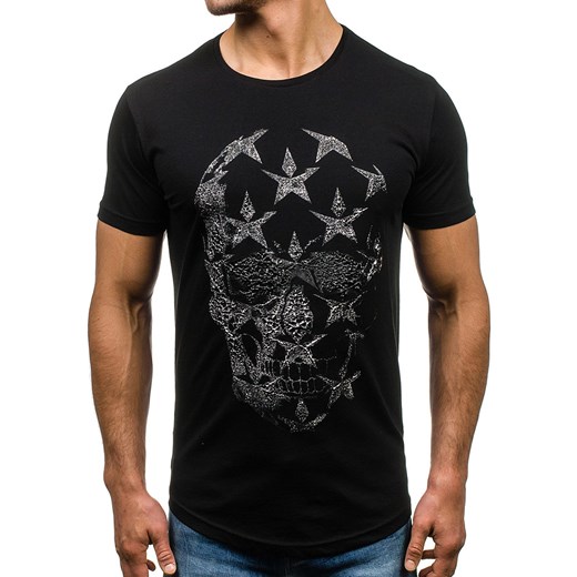 T-shirt męski z nadrukiem czarny Denley 301  Denley.pl S promocyjna cena Denley 