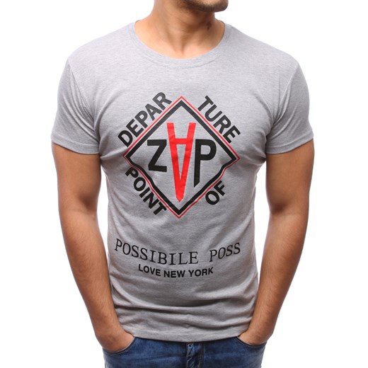 T-shirt męski z nadrukiem szary (rx2782) Dstreet  XXL 