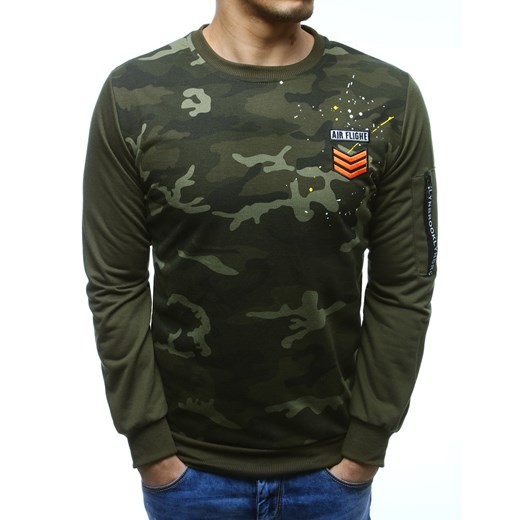 Bluza męska z nadrukiem camo zielona (bx3497) Dstreet  XL 