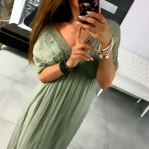 Długa sukienka SABRINA zielony Lena Largo La Princesita