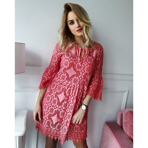Sukienka mariot coral  rozowy uniwersalny Butik Latika