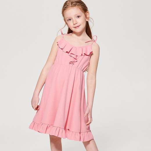 Mohito - Sukienka z falbanami dla dziewczynki little princess - Różowy rozowy Mohito 104 