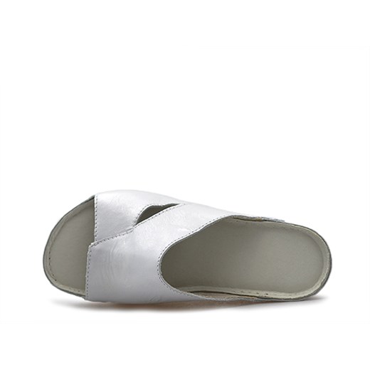 Klapki Dolce Pietro 2016-120-01-1 Biało srebrne szary Dolce Pietro  Arturo-obuwie