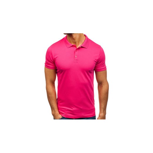 Koszulka polo męska różowa Denley 171221 Denley.pl rozowy XL wyprzedaż Denley 