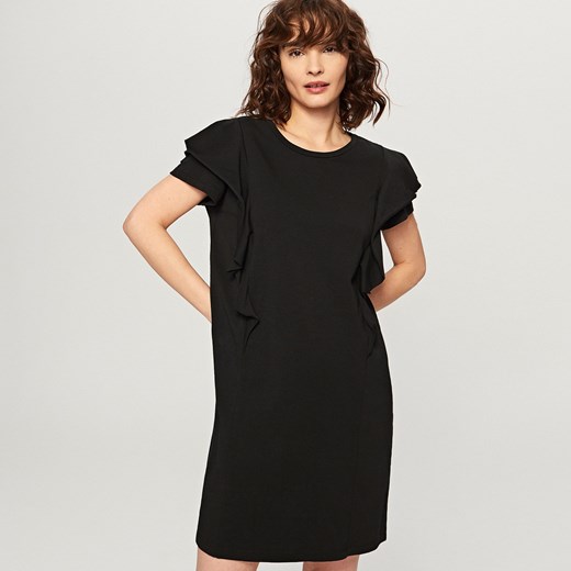 Reserved - Sukienka z falbankami przy ramionach - Czarny Reserved  M 