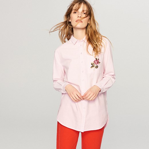 Reserved - Koszula z ozdobną kieszonką - Różowy  Reserved 42 