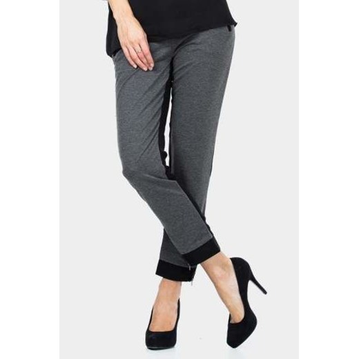 Eleganckie spodnie damskie - Sublevel szary  XL cityruler2018 okazyjna cena 