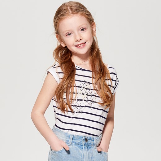 Mohito - Koszulka dla dziewczynki little princess - Biały  Mohito 152 