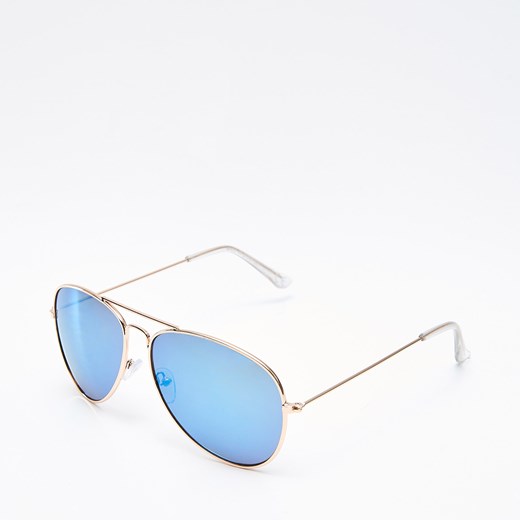 Cropp - Okulary przeciwsłoneczne - Niebieski Cropp niebieski One Size 