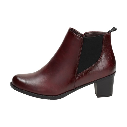 Bordowe botki, buty damskie WISHOT BT940