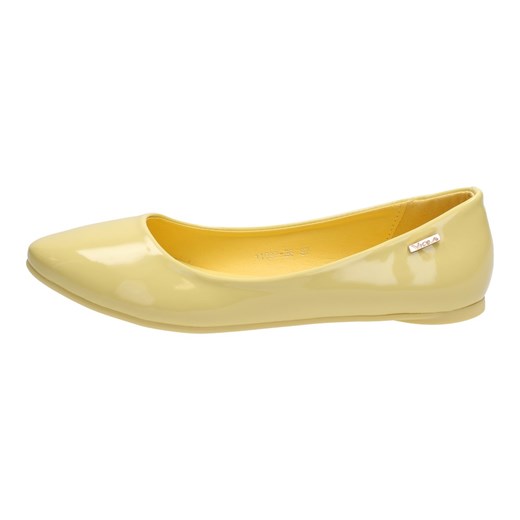 Żółte baleriny lakierowane buty VICES 11037-26