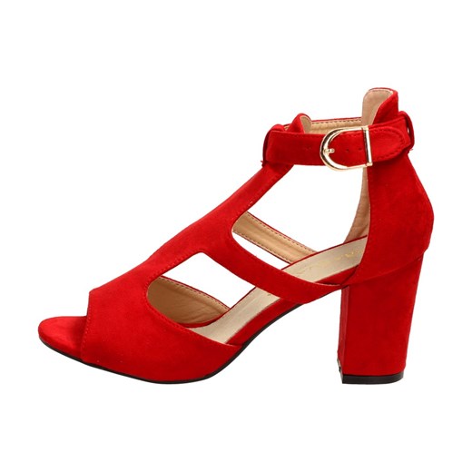 Czerwone sandały damskie naSłupku SABATINA 866