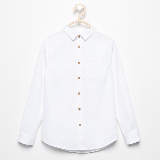 Reserved - Koszula ze strukturalnej tkaniny - Biały