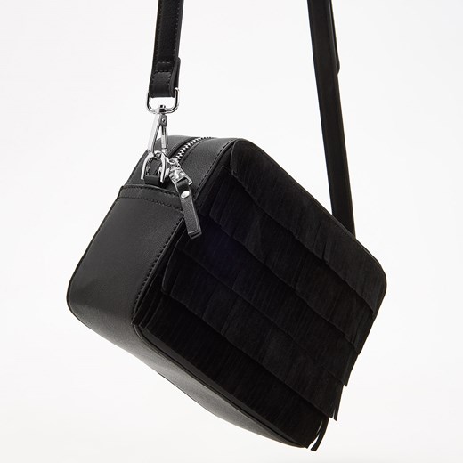 Reserved - Czarna torebka z frędzlami - Czarny Reserved czarny One Size 
