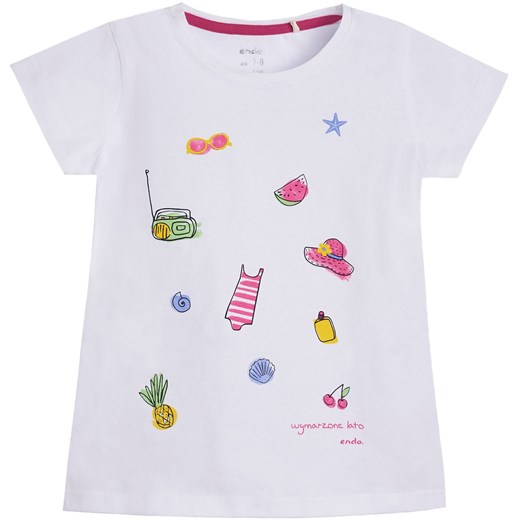 T-shirt z krótkim rękawem dla dziewczynki 9-13 lat  Endo 140 okazja endo.pl 