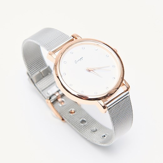 Cropp - Zegarek na cienkiej bransoletce - Srebrny Cropp bialy One Size 
