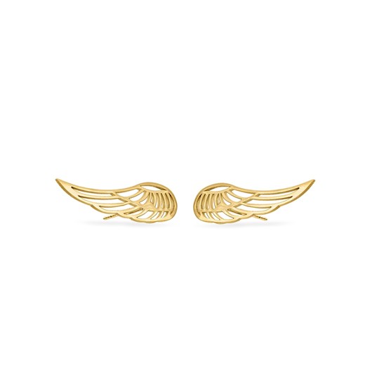 Złote kolczyki 585 ażurowe skrzydła anioła - Złoto 585    VIADEM