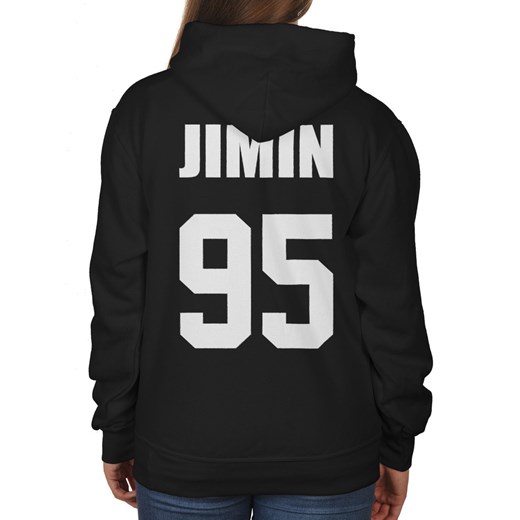 Blogerska bluza oversize z kapturem BTS Jimin 95 czarny Fruit Of The Loom S dirtyshop.pl