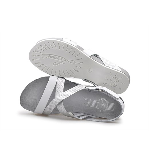 Sandały Lemar 40032 Białe+moro srebro szary Lemar  Arturo-obuwie