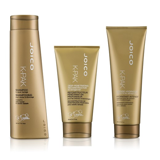 Joico K-Pak | Zestaw regenerujący: szampon 300ml + terapia nawilżająca 250ml + maska 150ml