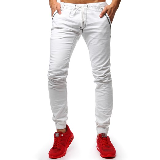 Spodnie joggery jeansowe męskie białe (ux1263) Dstreet szary 29 