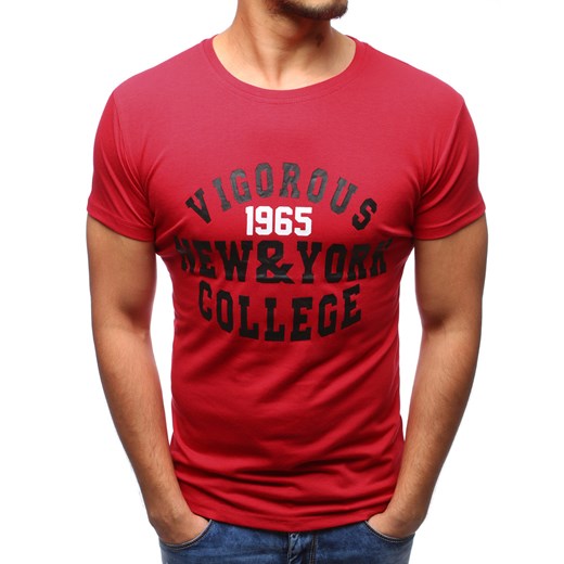 T-shirt męski z nadrukiem czerwony (rx2762)  Dstreet M 