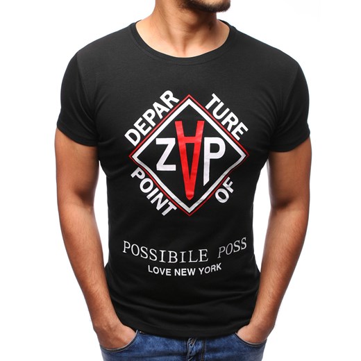 T-shirt męski z nadrukiem czarny (rx2783) Dstreet  XL 