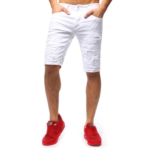 Spodenki męskie jeansowe białe (sx0677)  Dstreet 34 