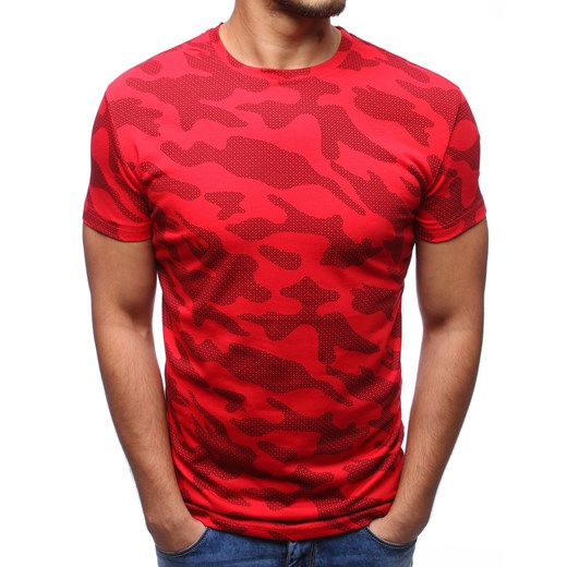 T-shirt męski z nadrukiem czerwony (rx2794)  Dstreet M okazyjna cena  