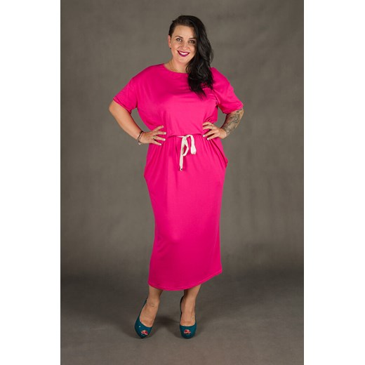 Sukinka Maxi MORANDI Plus Size Fuksja - Wzór 1 rozowy 42/48 TONO