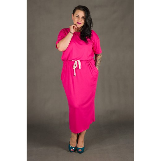 Sukinka Maxi MORANDI Plus Size Fuksja - Wzór 1 rozowy 42/48 TONO