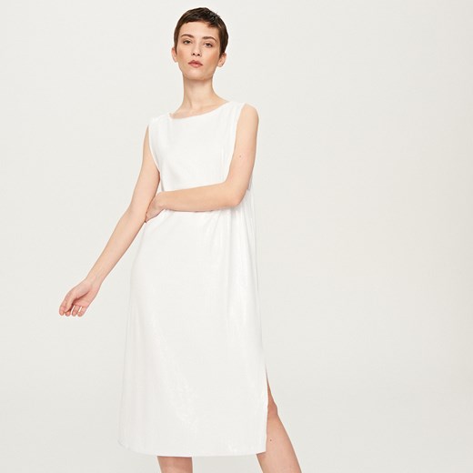 Reserved - Sukienka w cekiny - Biały Reserved bezowy M 