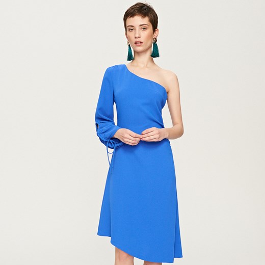 Reserved - Sukienka na jedno ramię - Niebieski niebieski Reserved 34 