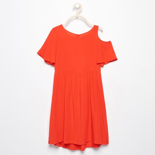 Reserved - Sukienka z odsłoniętym ramieniem - Czerwony czerwony Reserved 134 
