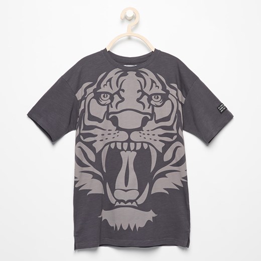 Reserved - T-shirt z tygrysem - Szary Reserved  164 